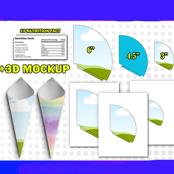 Arquivo Pack Moldes de Cone de Papel  1