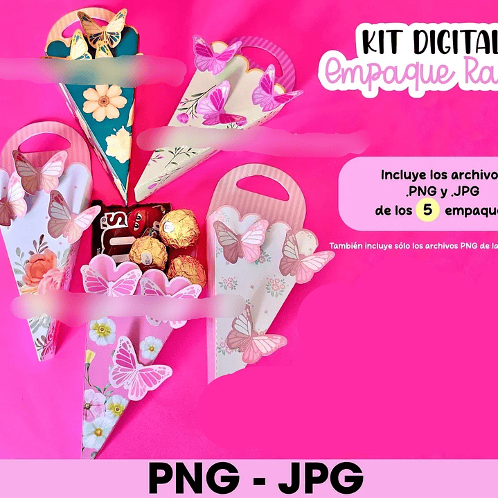 Arquivo Embalagem de Cone Buquê Flores  1