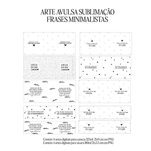 Arquivo Sublimação Frases Minimalistas 