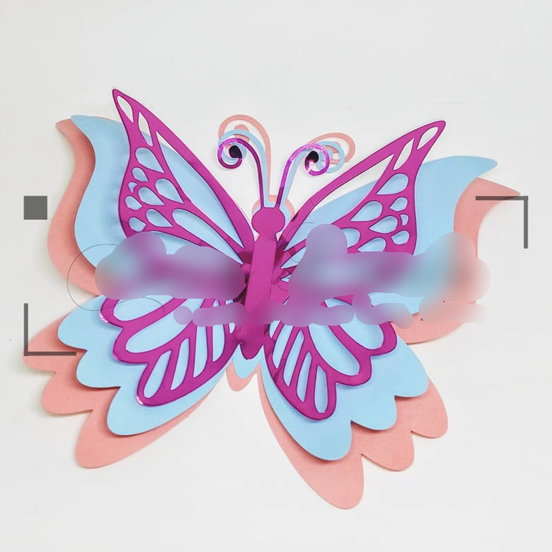 Arquivo de Corte Borboleta Tripla em Camadas  1