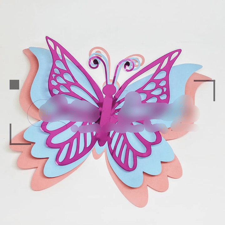 Arquivo de Corte Borboleta Tripla em Camadas  1