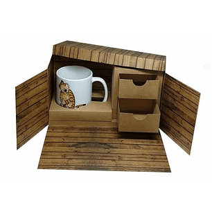 Arquivo de Corte Caixa Cenário para Caneca com Gaveteiro 