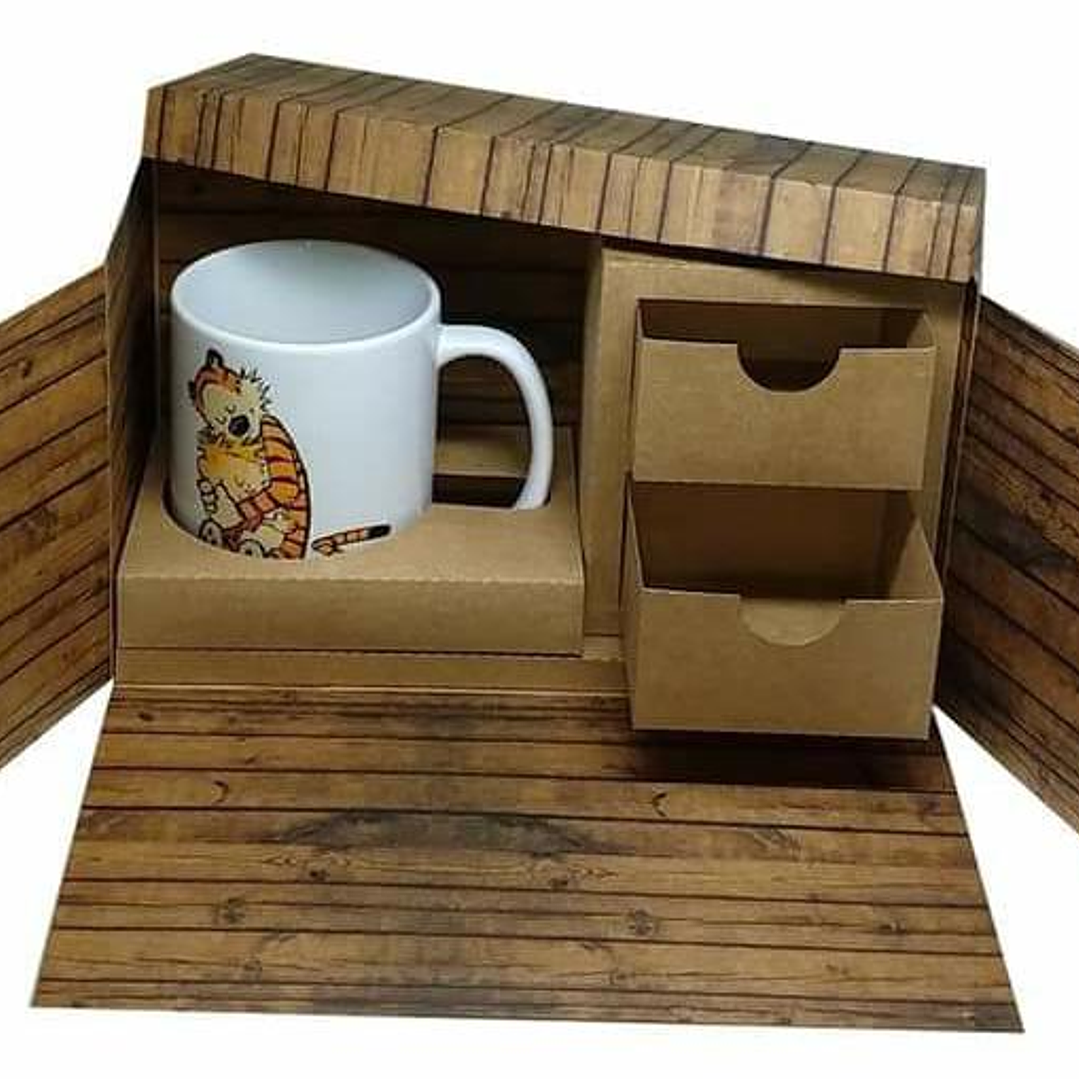 Arquivo de Corte Caixa Cenário para Caneca com Gaveteiro  1