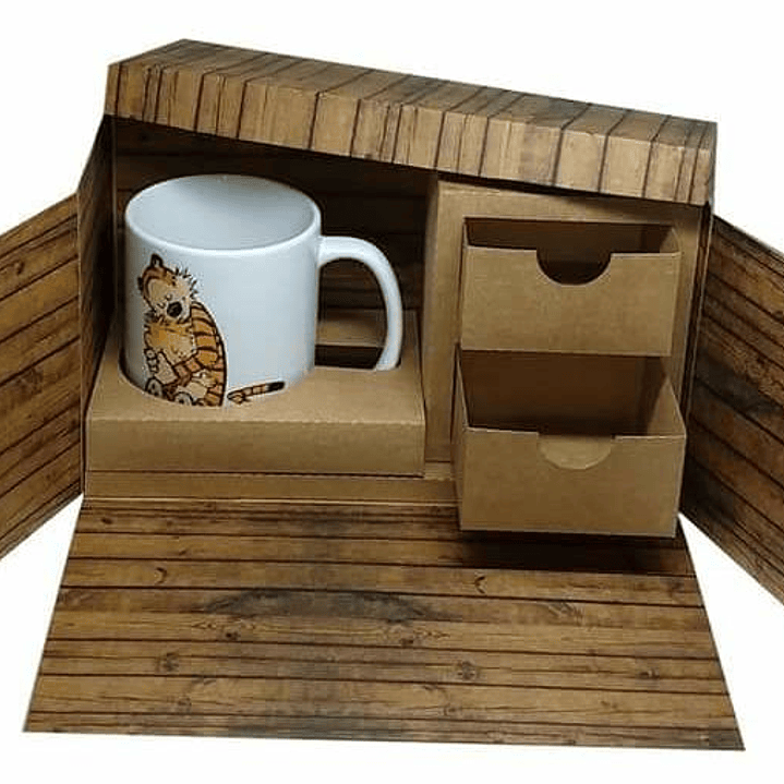Arquivo de Corte Caixa Cenário para Caneca com Gaveteiro  1