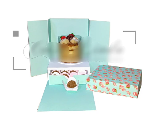 Arquivo de Corte Caixa Cenario Mini Bolo e Docinhos 