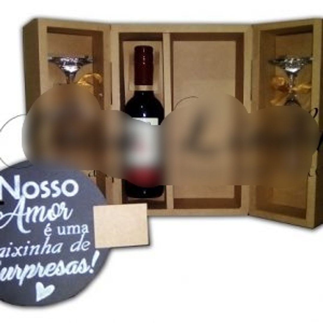 Arquivo de Corte Caixa para 2 Taças e Mini Vinho  1