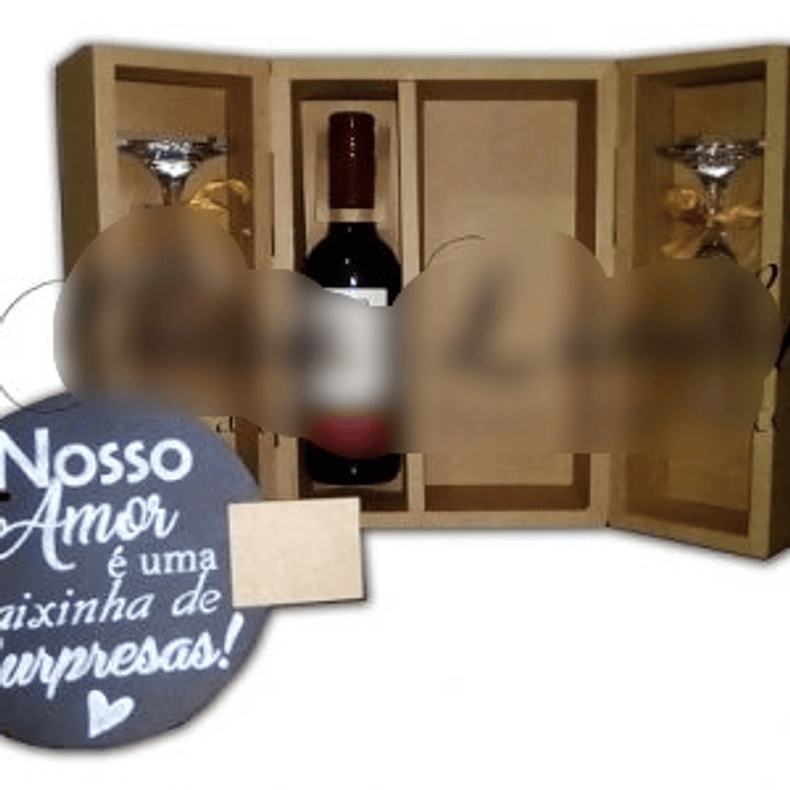 Arquivo de Corte Caixa para 2 Taças e Mini Vinho  1