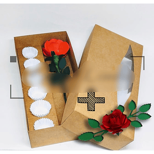 Arquivo de Corte Caixa para Rosa Lateral e 6 Doces