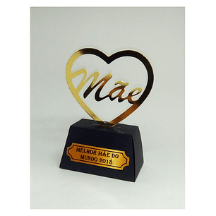 Arquivo de Corte Caixa Trofeu Coração de Mãe