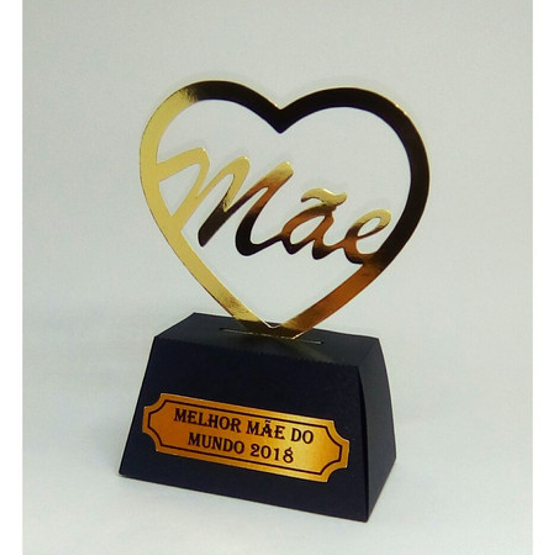 Arquivo de Corte Caixa Trofeu Coração de Mãe 1