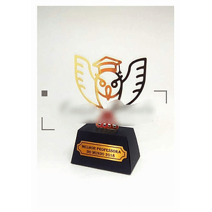 Arquivo de Corte Caixa Troféu Coruja Professor 
