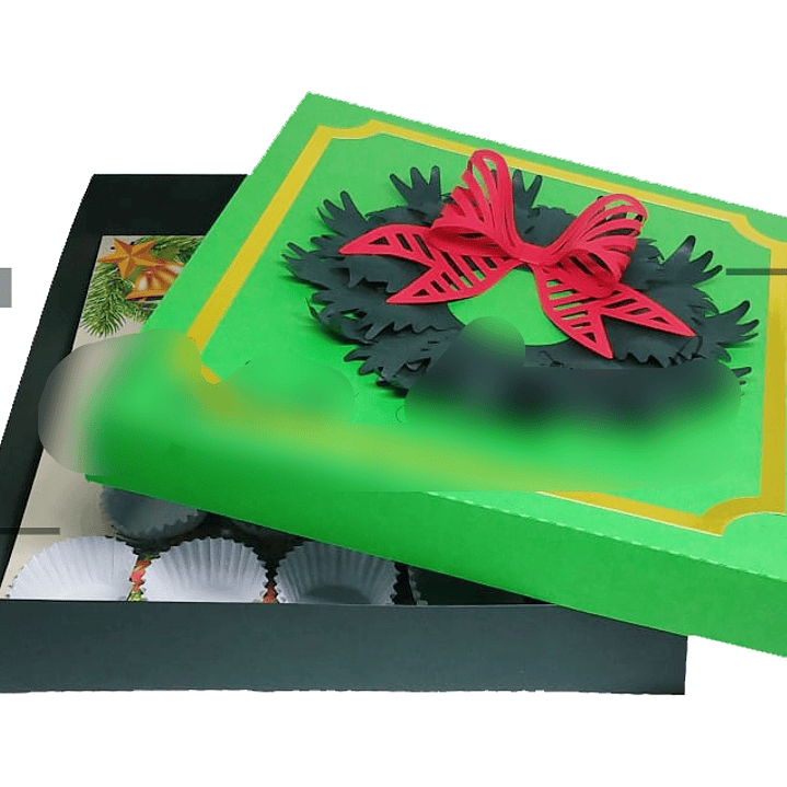 Arquivo de Corte Caixa para 15 Docinhos Estampa de Natal  1