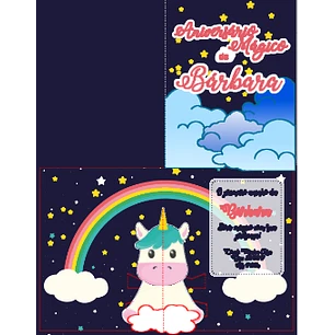 Arquivo de Corte Convite Pop-Up Unicornio 