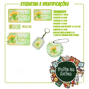 Arquivo de Corte Etiquetas Escolares Cactos 