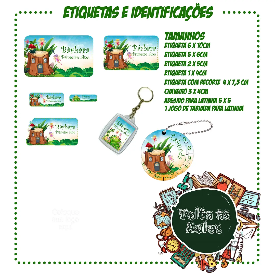 Arquivo de Corte Etiquetas Escolares Fadas 1
