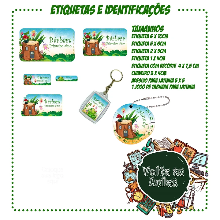 Arquivo de Corte Etiquetas Escolares Fadas 1