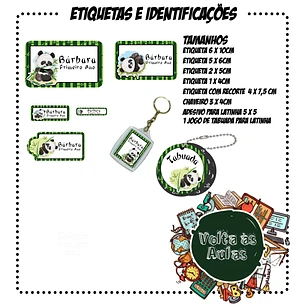 Arquivo de Corte Etiquetas Escolares Panda 