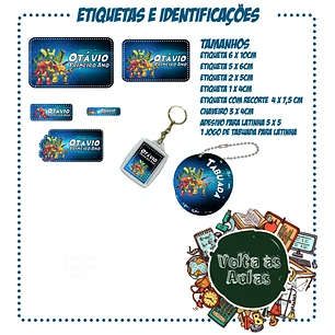 Arquivo de Corte Etiquetas Escolares Robôs