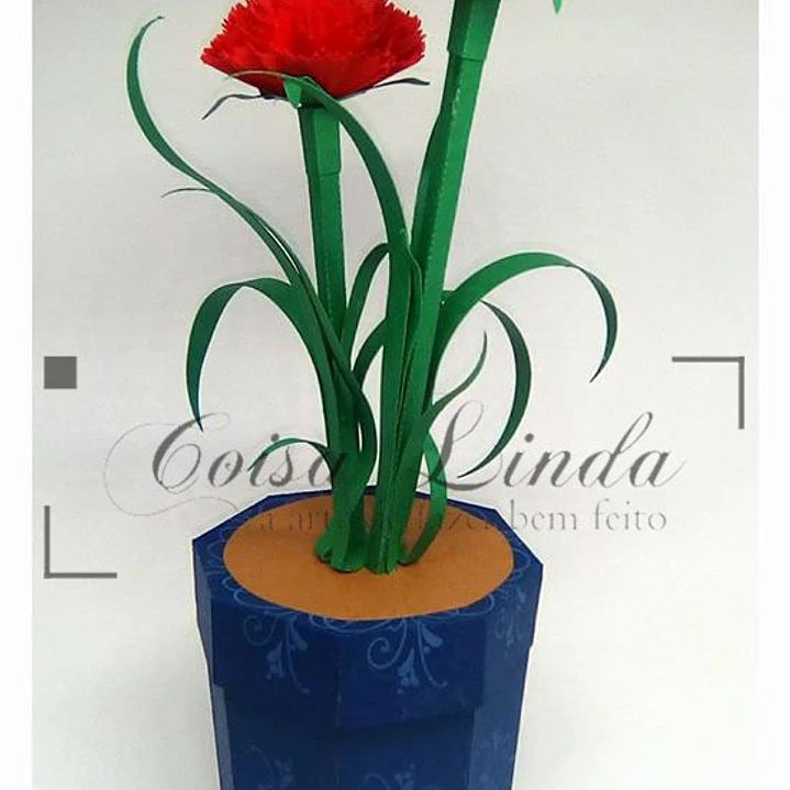 Arquivo de Corte Caixa Vaso de Cravos  1