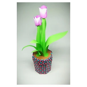 Arquivo de Corte Caixa Vaso Tulipas 