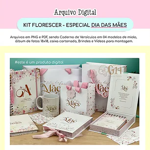 Arquivo Encadernação e Cartonagem Kit Florescer Dia das mães