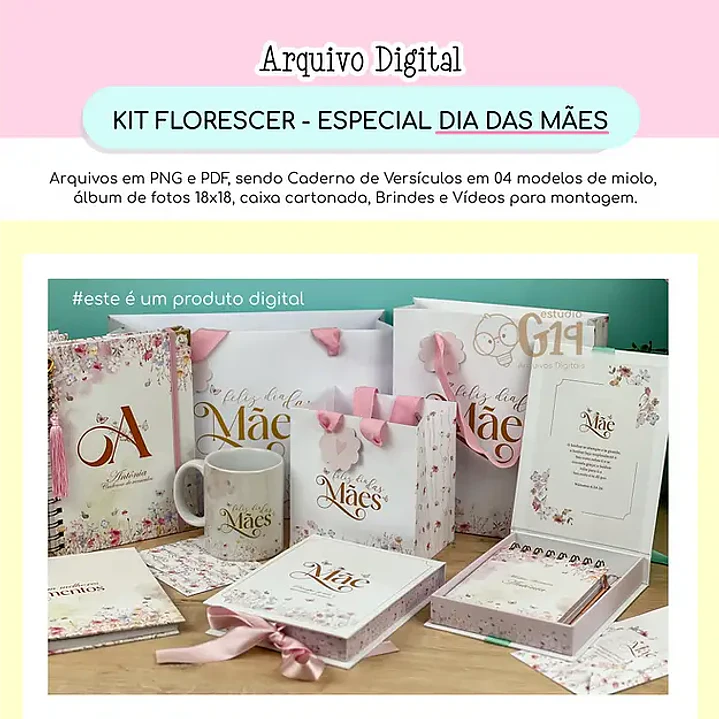 Arquivo Encadernação e Cartonagem Kit Florescer Dia das mães 1