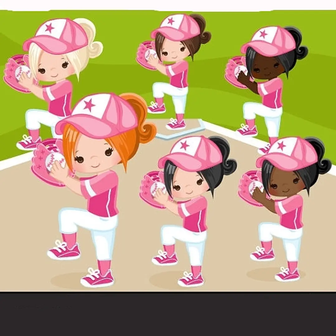 Kit Digital Meninas no Baseball  1