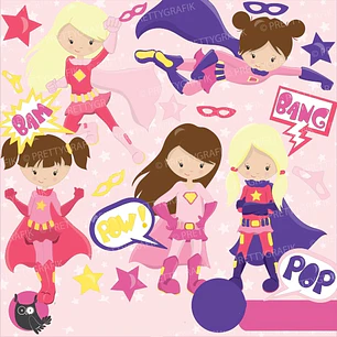 Kit Digital Super Heroinas 