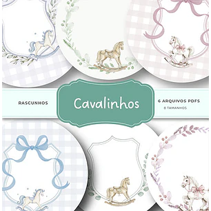 Kit Digital Tags Cavalinhos 