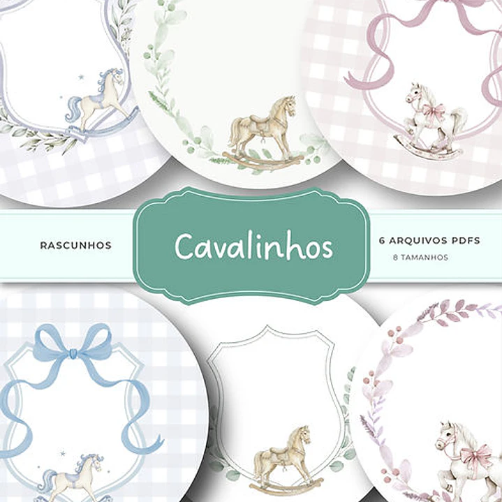 Kit Digital Tags Cavalinhos  1