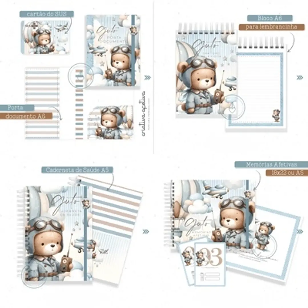 Arquivo Encadernação Ursinho Aviador  1