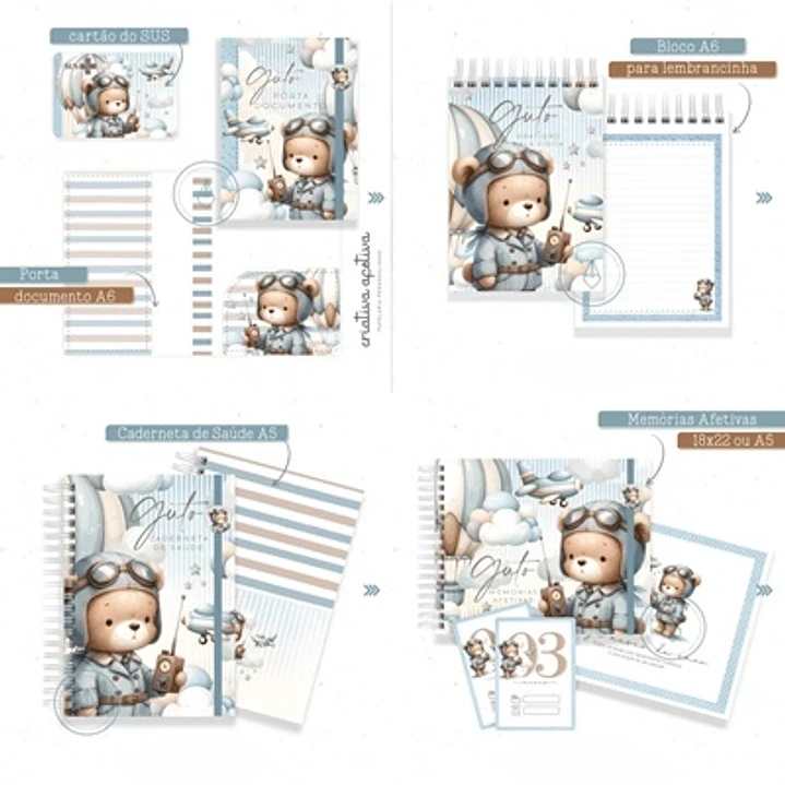 Arquivo Encadernação Ursinho Aviador  1