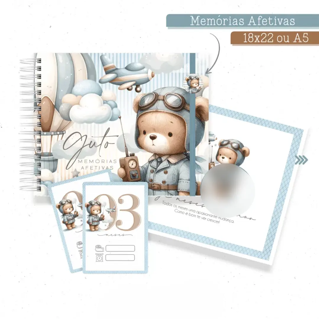 Arquivo Encadernação Ursinho Aviador  2