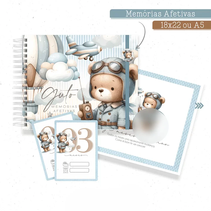 Arquivo Encadernação Ursinho Aviador  2