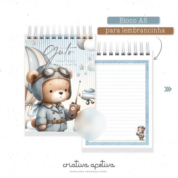 Arquivo Encadernação Ursinho Aviador  4