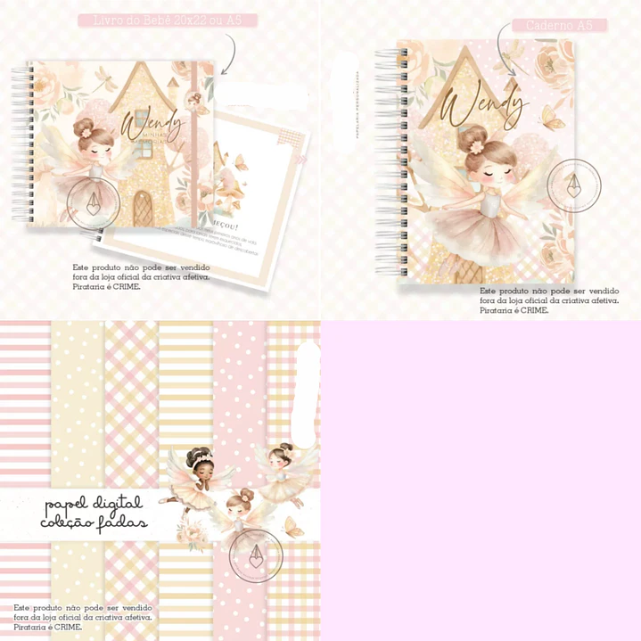 Arquivo Encadernação Baby Combo Fada Wendy  4