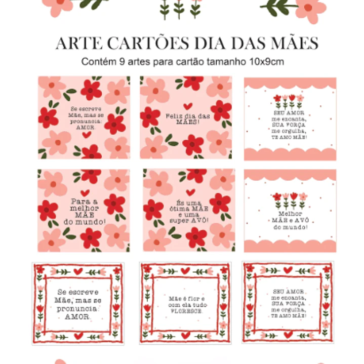 Arquivo Dia das Mães Cartões 10x9cm 1