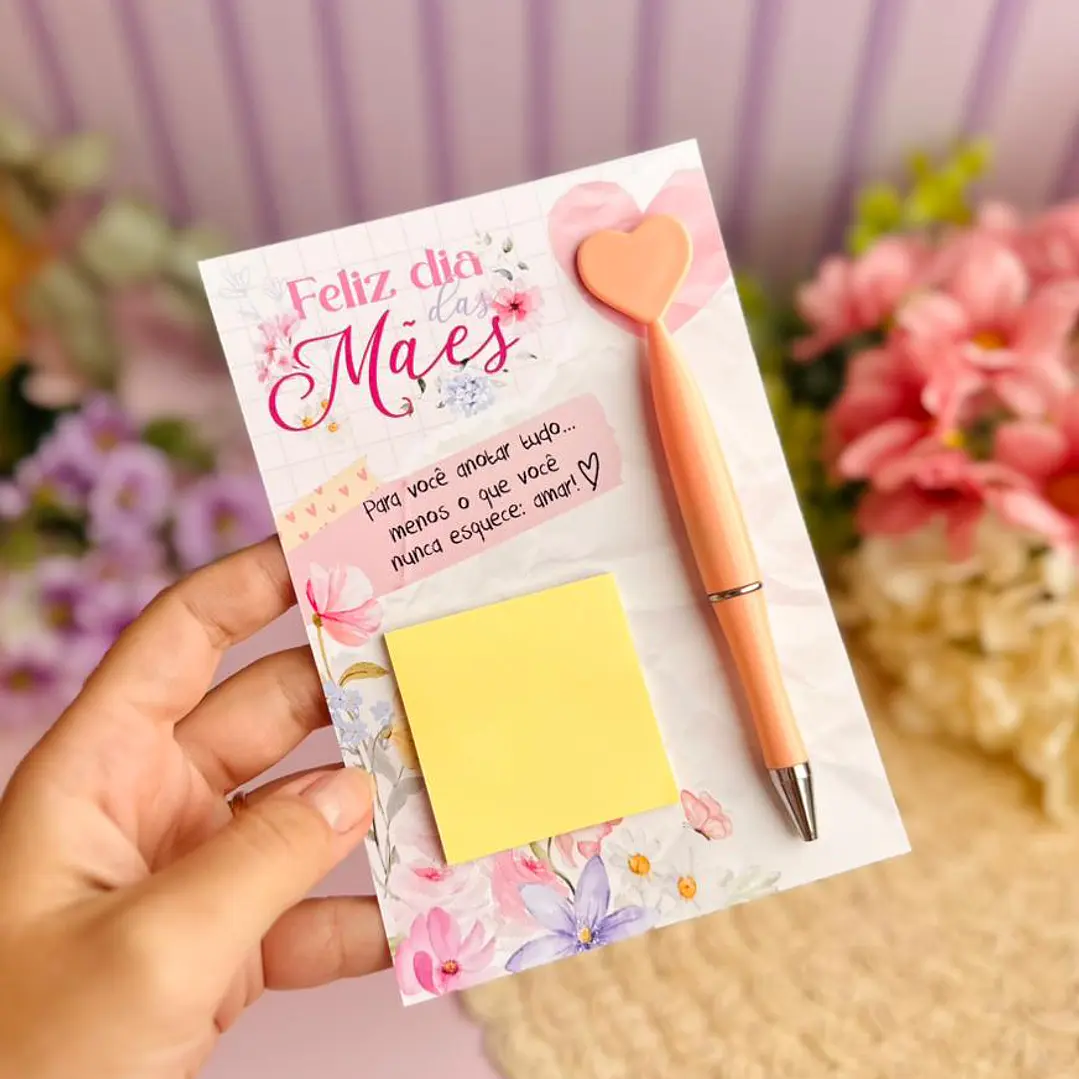 Arquivo Dia das Mães Card Caneta e Post It  1