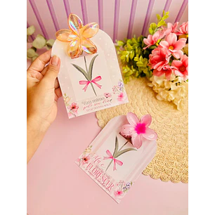 Arquivo Dia das Mães Card Piranha Presilha Flor 