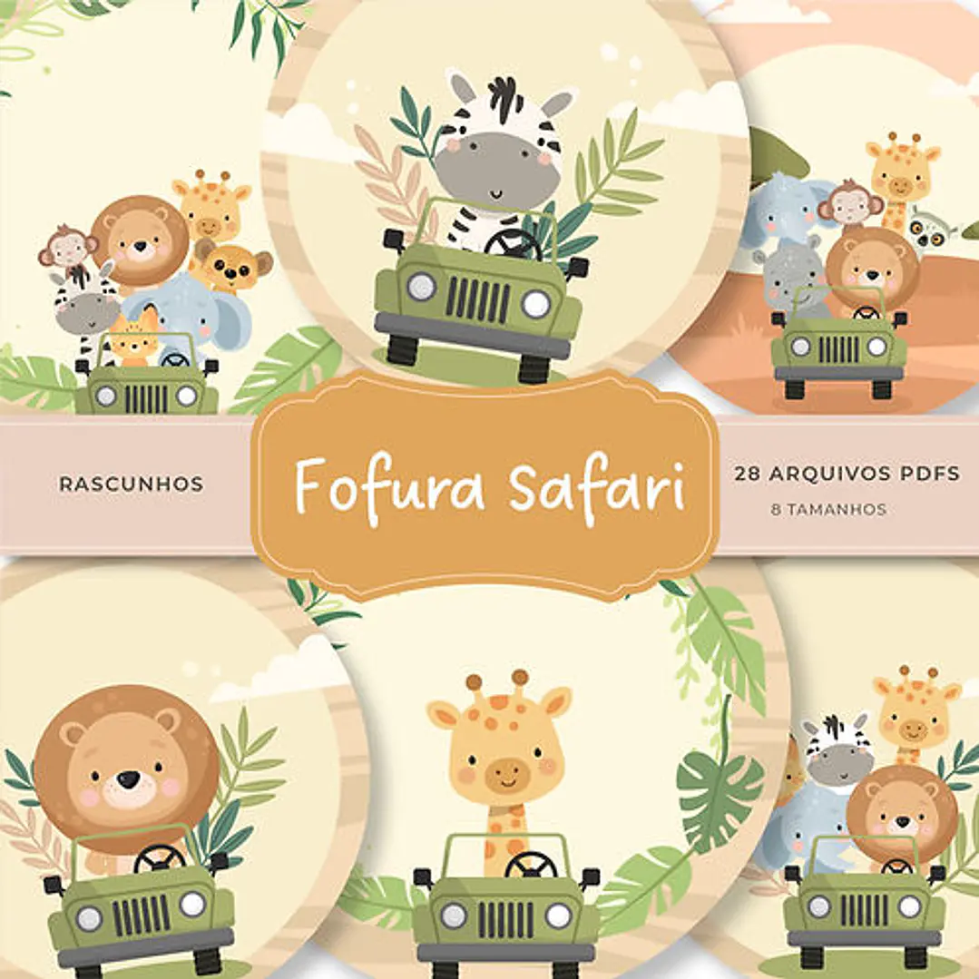 Kit Digital Tags Fofura Safari  1