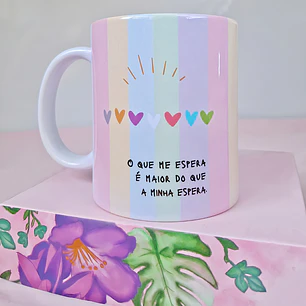 Arquivo Caneca O que me espera é maior do que a minha espera