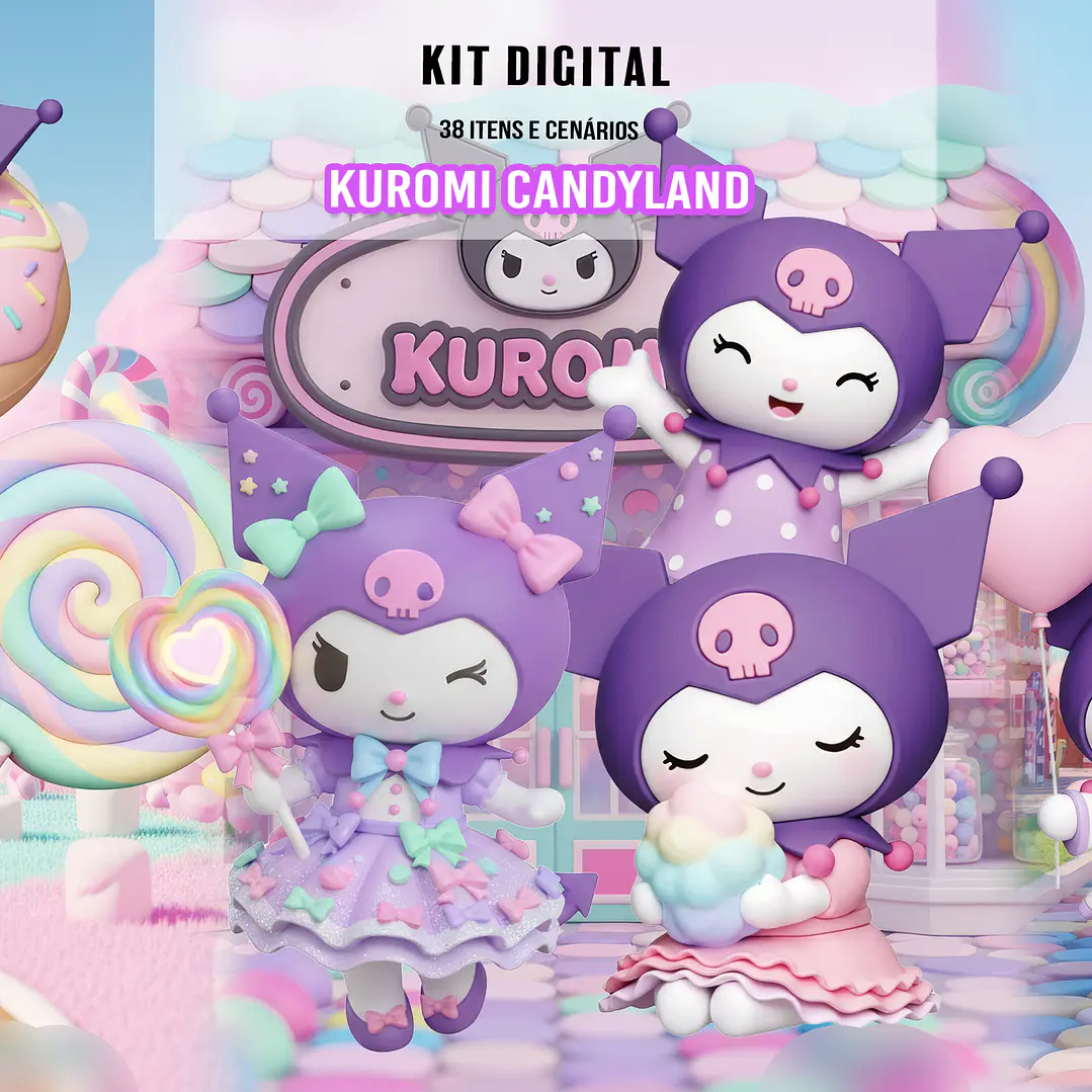Kit Digital Kuromi Candyland  1