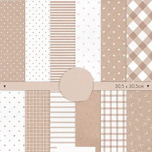 Kit Digital Papéis Marrom Aquarela