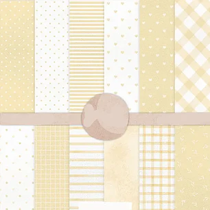 Kit Digital Papéis Amarelo Pastel Aquarela