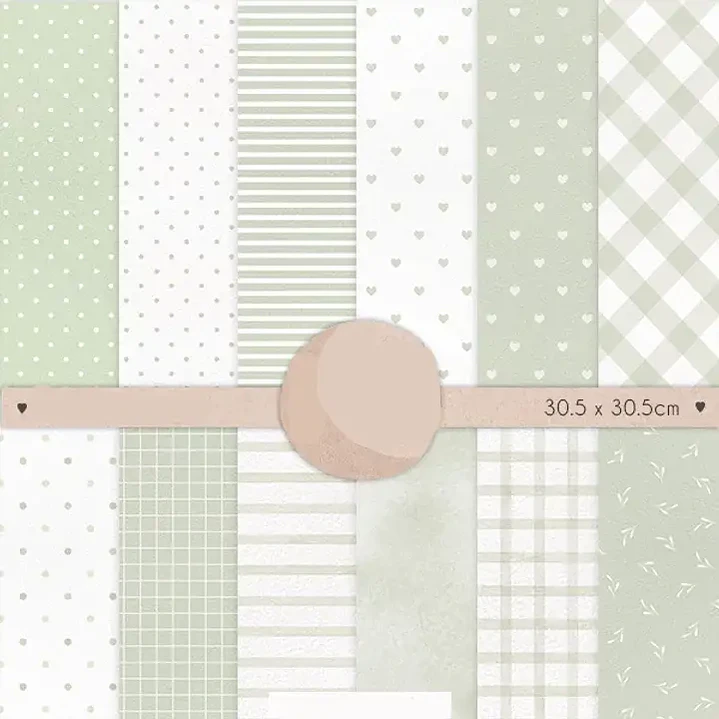 Kit Digital Papéis Verde Pastel Aquarela 1