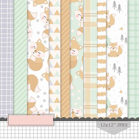 Kit Digital Papel Raposinha 