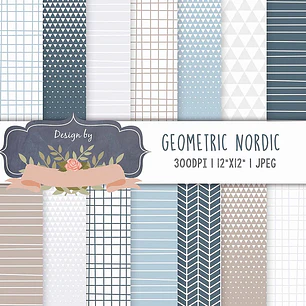 Kit Digital Geométrico Nórdico 