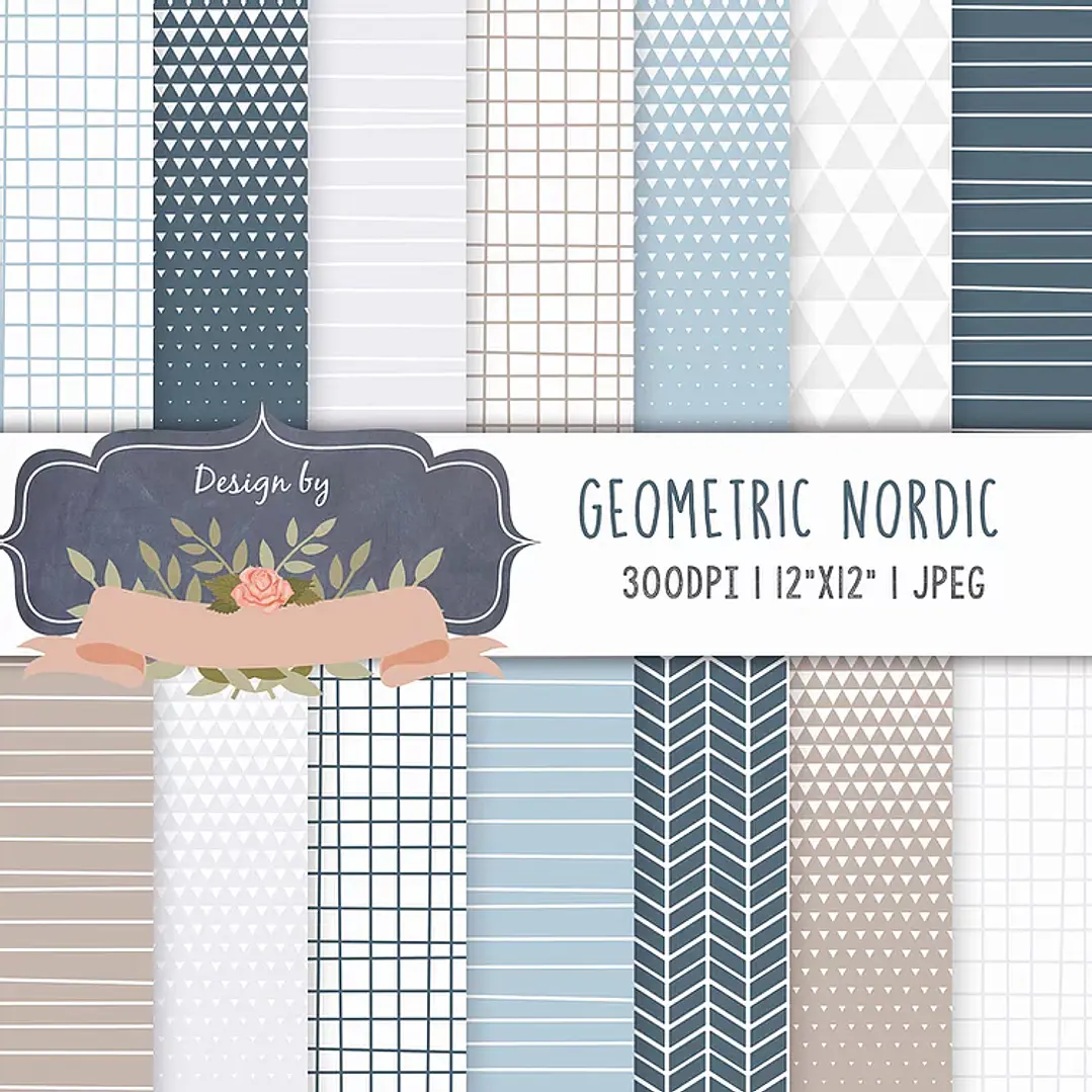 Kit Digital Geométrico Nórdico  1