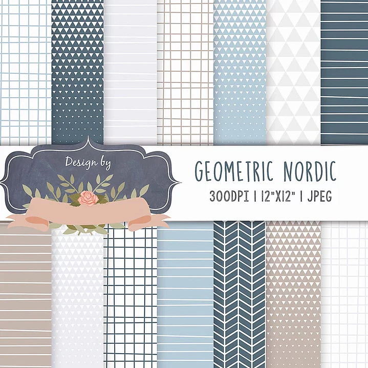 Kit Digital Geométrico Nórdico  1