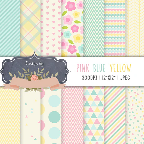 Kit Digital Floral Geométrico